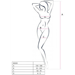 Passion - Femme Bs020 Bodystocking Blanc Taille Unique